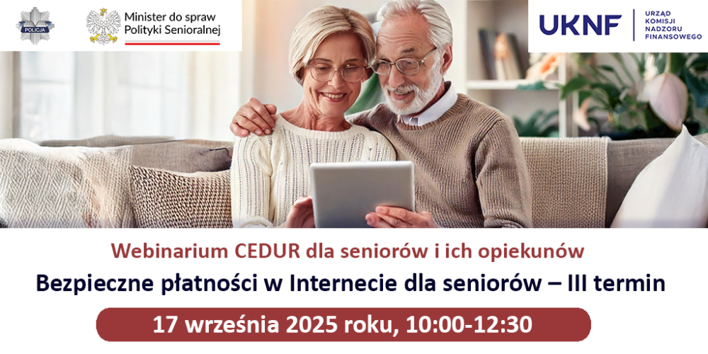 Foto: Bezpłatne webinarium „Bezpieczne płatności w Internecie dla seniorów – III termin”